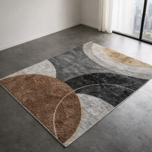 Модерен килим за хол 120х160см - Абстрактен дизайн и 3D ефект, Противоплъзгащ