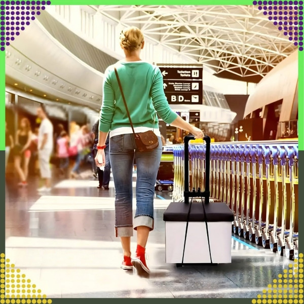 Сгъваема транспортна количка - С телескопична дръжка, товароносимост 40 кг, алуминий, 1.2 кг + 2 Бънджи въжета с куки