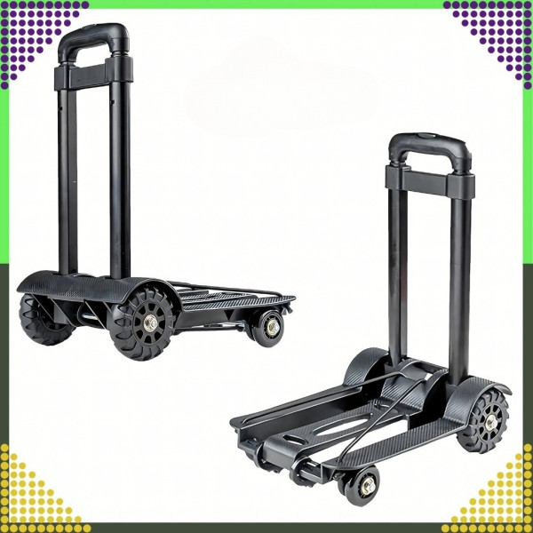 Сгъваема транспортна количка - С телескопична дръжка, товароносимост 40 кг, алуминий, 1.2 кг + 2 Бънджи въжета с куки 3