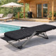 Сгъваем градински шезлонг с ватирана възглавница, регулируема облегалка и антикорозионна рамка, 178 см 7