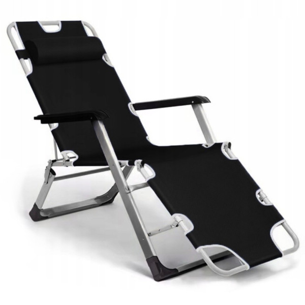 Сгъваем градински шезлонг с ватирана възглавница, регулируема облегалка и антикорозионна рамка, 178 см 10