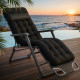 Сгъваем градински шезлонг с мека ватирана възглавница, дишаща материя, регулируем, 178см 2