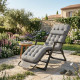 Сгъваем градински шезлонг с мека ватирана възглавница, регулируема облегалка и метална рамка 4