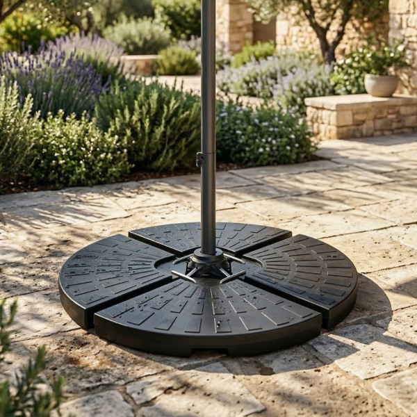 Основа за конзолен градински чадър, 4 броя тежести, устойчива на UV лъчи 3