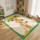 Детски килим за игра 120х160см - Бял килим с динозавър и дама-палма, противоплъзгащ и миещ се 6