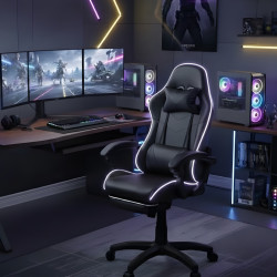 Геймърски стол премиум LED: Ергономичен комфорт със 7 цвята светлинни ефекти и релакс зона