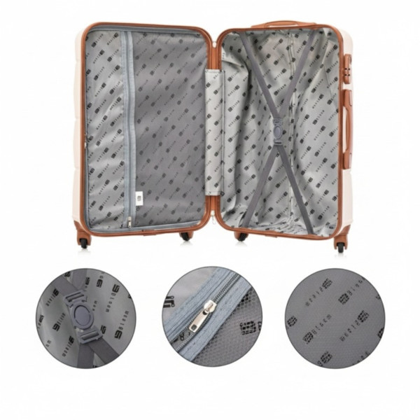 Комплект луксозни куфари 4 в 1 – ABS твърд корпус, кодирана ключалка и 4 двойни колела