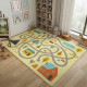 Детски килим за игра 120х160см - Светложълт килим с цветни къщички, противоплъзгащ и миещ се 4