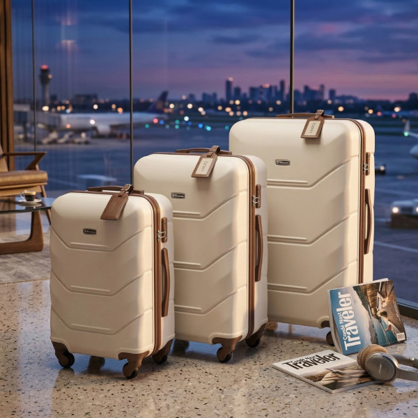 Комплект 3 в 1 Твърди куфари, размери M, XL и XXL, ABS материал, 4 колела 360°, кодирано заключване 2