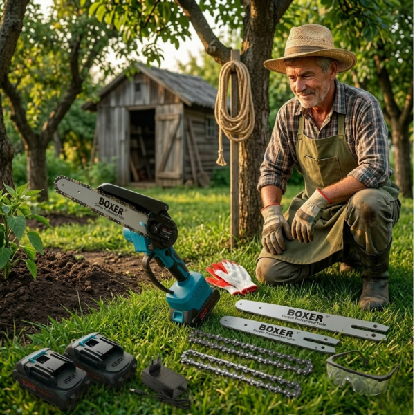 Акумулаторен верижен трион BOXER 2000W с 2 акумулаторни батерии 3