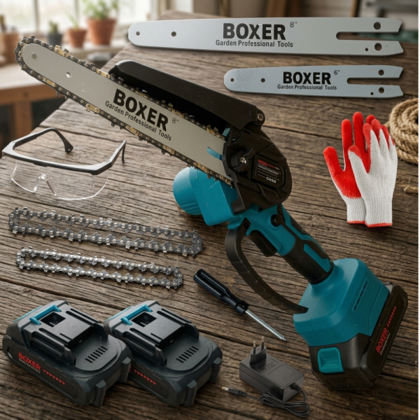 Акумулаторен верижен трион BOXER 2000W с 2 акумулаторни батерии