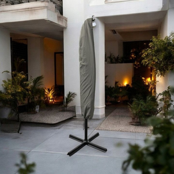 Голям градински чадър със странична стойка, Ø 350 см, UV защита, Водоустойчив + Покривало 10