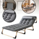 Сгъваемо къмпинг легло с матрак (180 см) – Регулируем градински шезлонг с възглавница 7