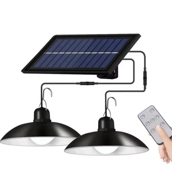 Двойни соларни LED висящи лампи с дистанционно управление - без разходи за електричество