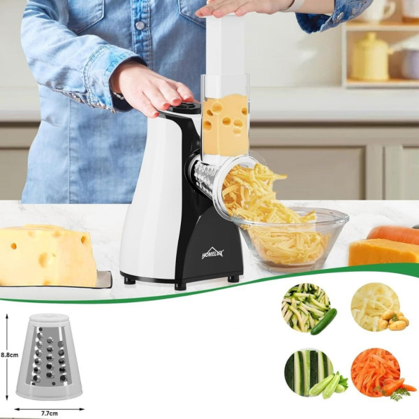 Електрическо ренде 5-в-1 HOMELUX – Мултифункционална резачка за зеленчуци, плодове и други, 5 сменяеми остриета 2