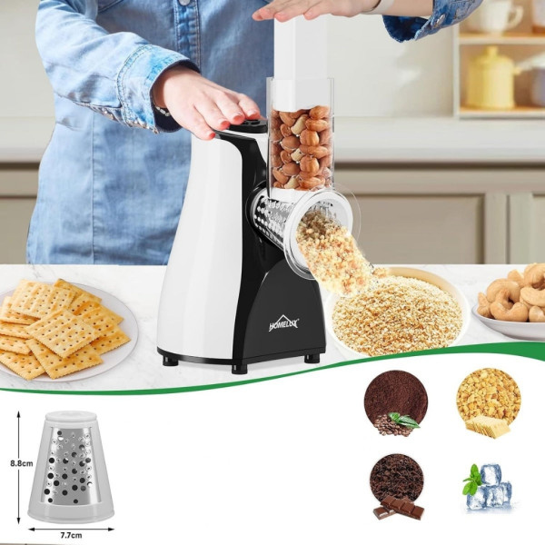 Електрическо ренде 5-в-1 HOMELUX – Мултифункционална резачка за зеленчуци, плодове и други, 5 сменяеми остриета 4