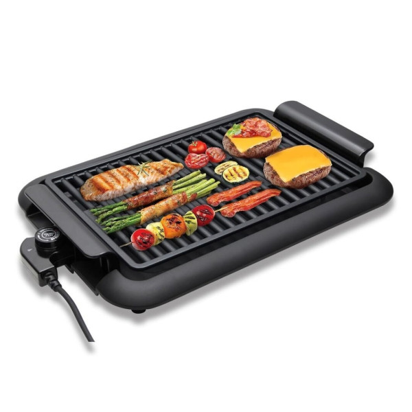 Електрическа настолна скара 1200W без дим – Преносимо барбекю за балкон и градина, 38x25 см 6
