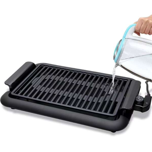 Електрическа настолна скара 1200W без дим – Преносимо барбекю за балкон и градина, 38x25 см