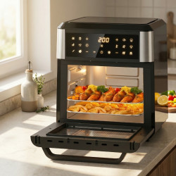 Дигитален фритюрник с горещ въздух и фурна 5-в-1 Homelux, 12L, 1800W, 12 Програми, LED сензорен екран