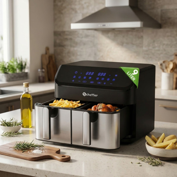 Фритюрник с горещ въздух XXL 9L, 2 камери, 8 програми, Двойно готвене & Синхронизиран финал, LQ-201S 1