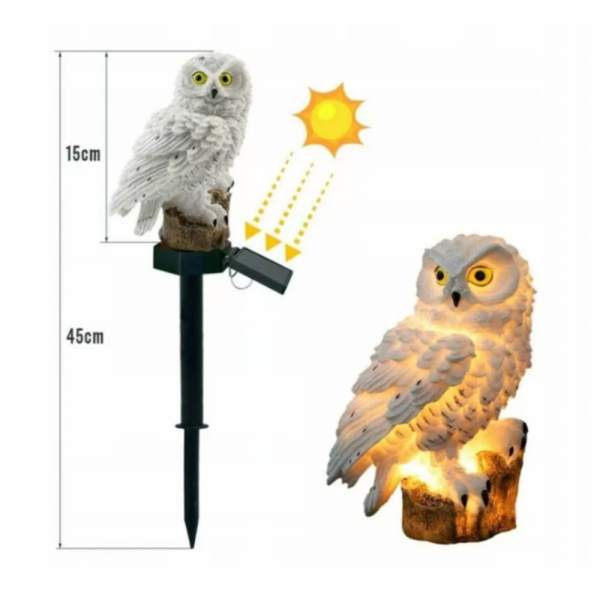 Градинска Led соларна лампа бухал - красива декорация за вашият двор 2