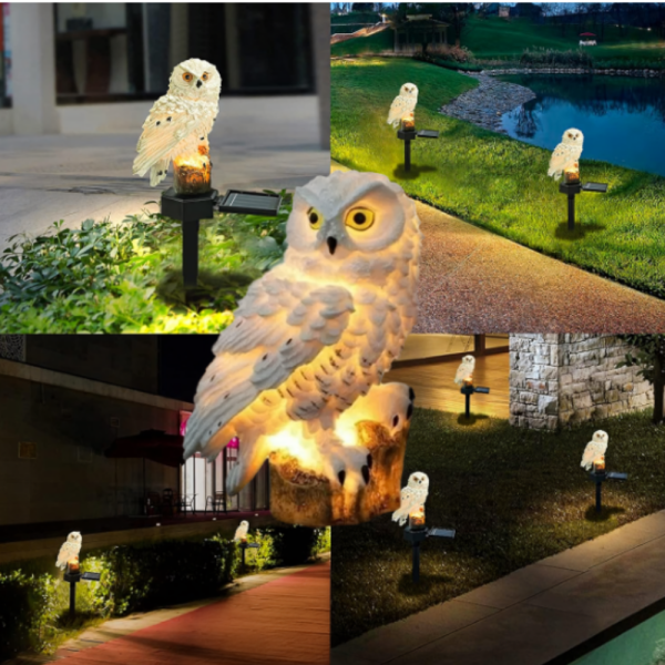 Градинска Led соларна лампа бухал - красива декорация за вашият двор 7