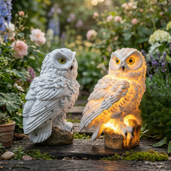 Градинска Led соларна лампа бухал - красива декорация за вашият двор