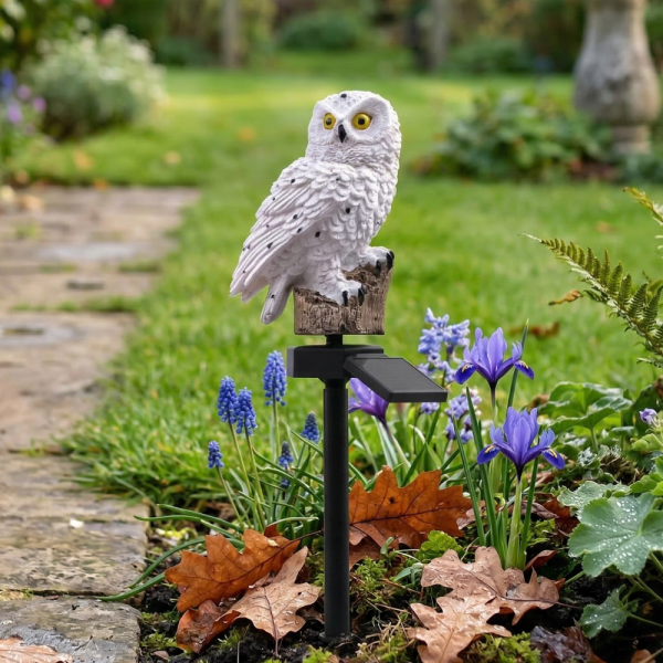 Градинска Led соларна лампа бухал - красива декорация за вашият двор 8