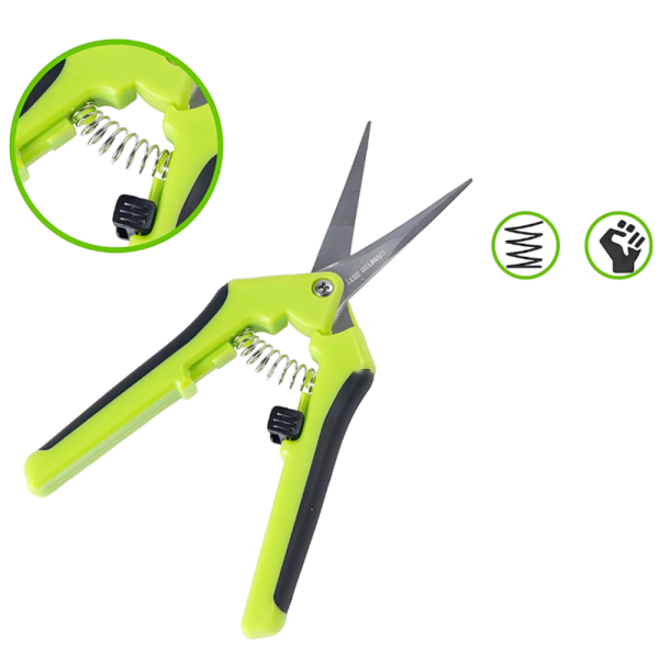 Градинска ножица с пружинен механизъм и ергономични дръжки - лека и удобна