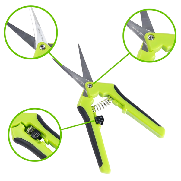 Градинска ножица с пружинен механизъм и ергономични дръжки - лека и удобна