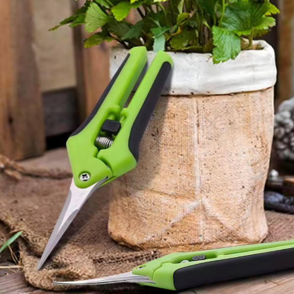 Градинска ножица с пружинен механизъм и ергономични дръжки - лека и удобна