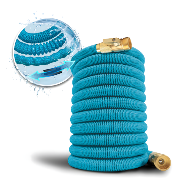 Гъвкав градински маркуч с медни накрайници - без заплитане и прегъване