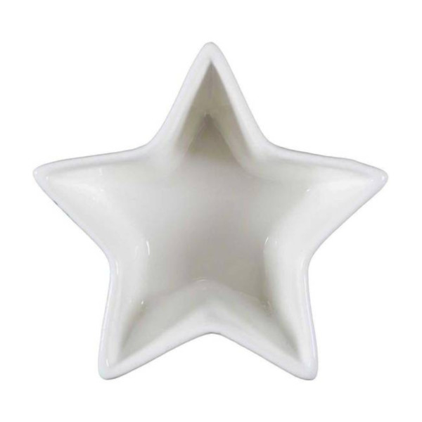 Луксозен комплект плата и купички във форма на Полумесец и Звезда - 9 части, бял порцелан