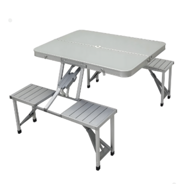 Комплект сгъваема маса с вградени 4 стола за къмпинг,риболов,пикник,туризъм
