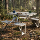 Комплект сгъваема маса с вградени 4 стола за къмпинг,риболов,пикник,туризъм 16