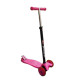 Детска сгъваема тротинетка 21st Scooter със светещи силиконови колела, розова 6