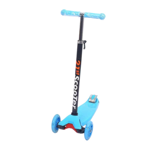 Детска тротинетка 21st Scooter със светещи колела, сгъваема, до 50кг – Синя 5