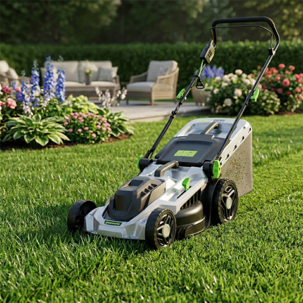 Мощна електрическа косачка за трева 2400W – 50 литра кош и 5 степени на косене 1