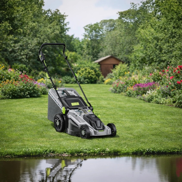 Мощна електрическа косачка за трева 2400W – 50 литра кош и 5 степени на косене 2