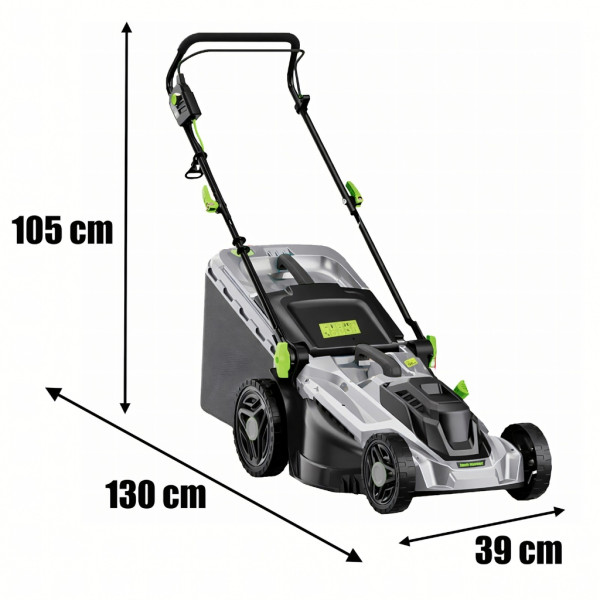 Мощна електрическа косачка за трева 2400W – 50 литра кош и 5 степени на косене