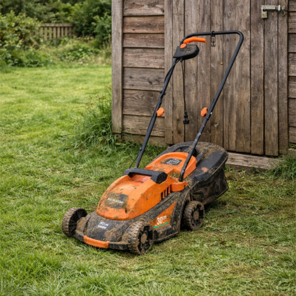 Мощна и лека електрическа градинска косачка 1000W, Кош за трева 35L, Регулируема височина, 3 нива на косене 6