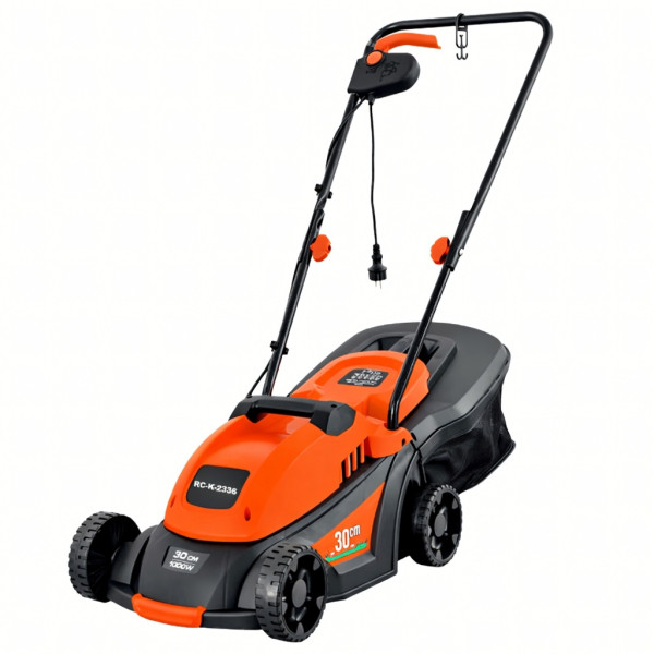 Мощна и лека електрическа градинска косачка 1000W, Кош за трева 35L, Регулируема височина, 3 нива на косене