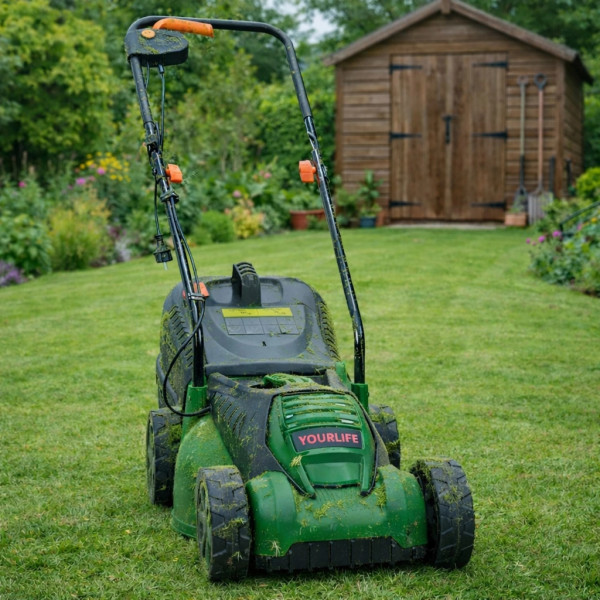 Електрическа косачка за трева 1600W – Лека и мощна, 32 см ширина, 30L кош, 3 нива на косене 5