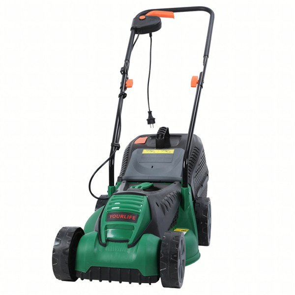 Електрическа косачка за трева 1600W – Лека и мощна, 32 см ширина, 30L кош, 3 нива на косене