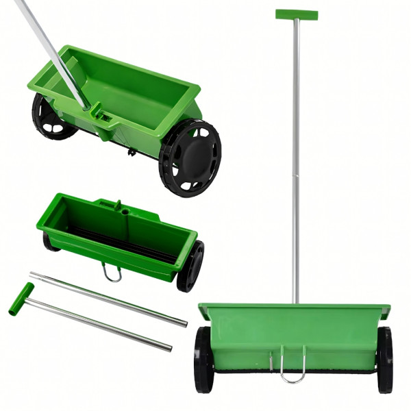 Ръчна градинска сеялка 6L с колела – разпръсквач за семена, торове, пясък и сол с 5-степенно регулиране 7