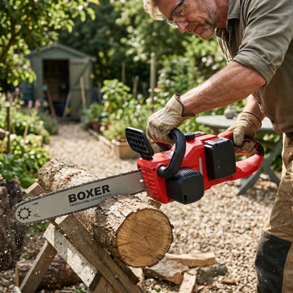 Акумулаторен верижен трион BOXER BX-3316 48V – 2 батерии + куфар, мощен и удобен 4