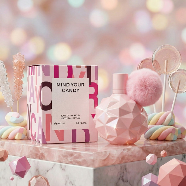 Дамски парфюм Mind Your Candy, 100 мл – Флорално-плодов аромат с нотки на маршмелоу и ванилия 1