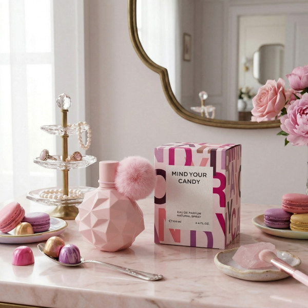 Дамски парфюм Mind Your Candy, 100 мл – Флорално-плодов аромат с нотки на маршмелоу и ванилия 3