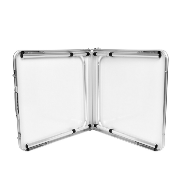 Комплект сгъваема къмпинг маса с 4 стола, регулируема височина, дизайн "куфар" в сив цвят 5