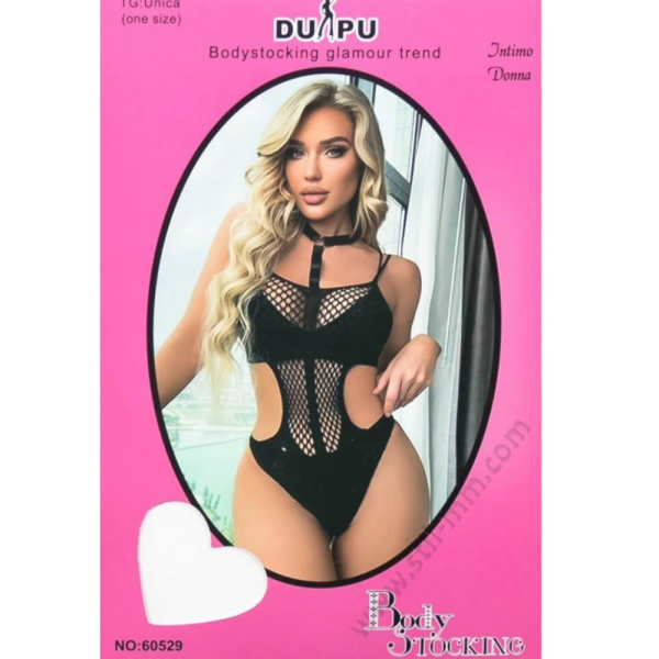 Елегантно мрежесто боди с чокър – Изкушение, което подчертава всяка извивка